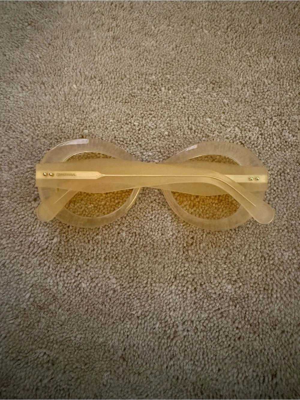 Zimmermann Cream Transparent Round Sunglasses with Yellow Lenses